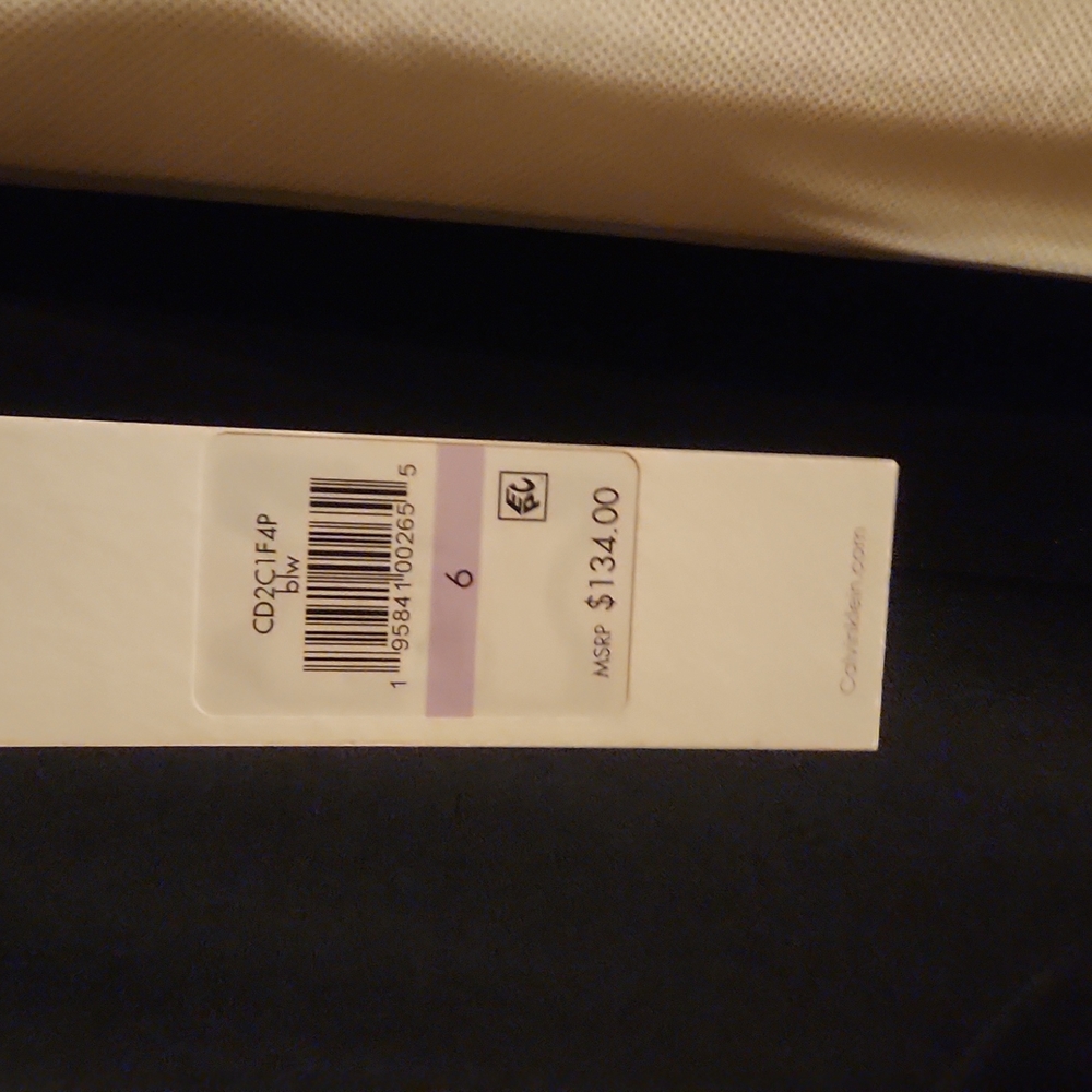 Calvin Klein Sleeveless Tie Shoulder Asymmetric Neck Side Slit Sheath Dress ♥ - Picture 4 of 7